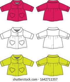 Girl's Jacket Fashion Flat Templates