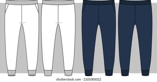 Girls jogger with rib cuff and waist band