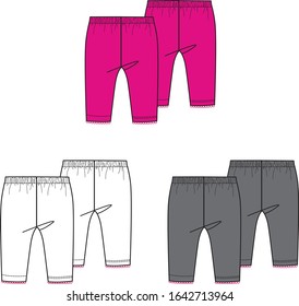 Girl's Leggings Fashion Flat Templates