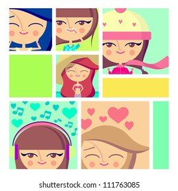 Girl's lifestyle (vector version)