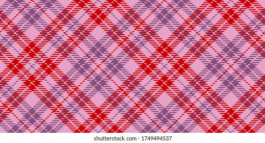 girls lipstick pink red colors tartan traditional ornament repeatable pattern, textile texture from plaid, tablecloths, shirts, clothes, dresses, bedding, blankets. editable vector illustration