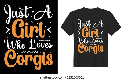  girls loves corgis t-shirt design