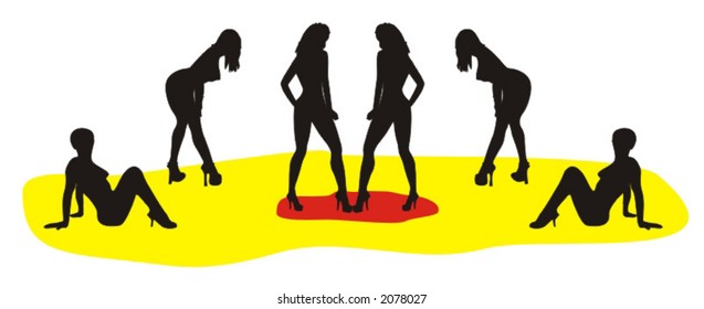 girls modeling - vector file