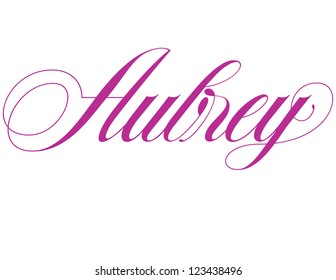 Girl's Name Elegant Vector Lettering Series: Aubrey