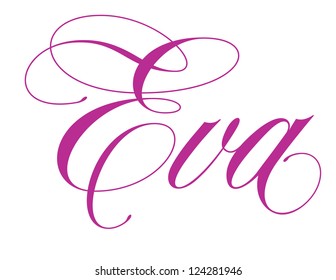 Girl's Name Elegant Vector Lettering Series: Eva