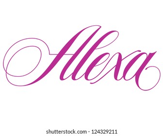 Girl's Name Elegant Vector Lettering Series: Alexa