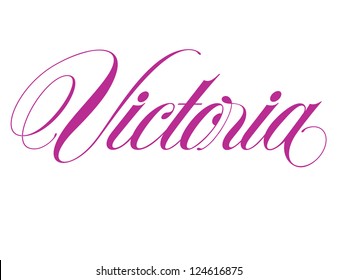 Girl's Name Elegant Vector Lettering Series: Victoria