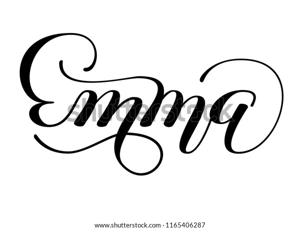 Girls Name Emma Brush Pen Lettering Stock Vector (Royalty Free ...