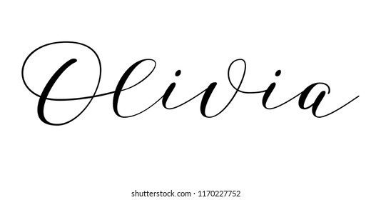 Girls Name Olivia Brush Pen Lettering Stock Vector (Royalty Free ...