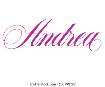 Girl's Names Elegant Vector Lettering Series: Andrea