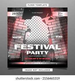 Girls night club party flyer template