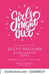 Girls Night Out. Bachelorette Party Invitation Template.