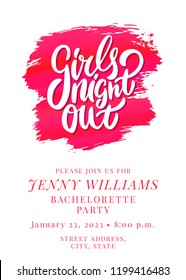 Girls night out. Bachelorette party invitation.