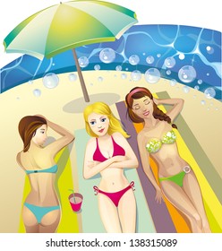 girls on the beach
