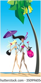 Girls on beach