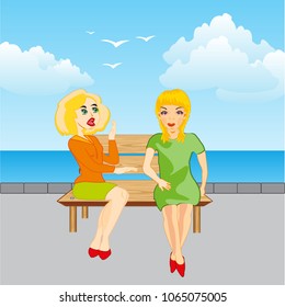 Girls on bench