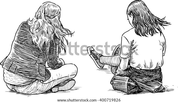 Girls On Rest: vector de stock (libre de regalías) 400719826 | Shutterstock