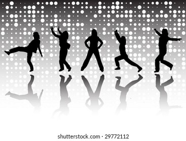 Girls on scene posing