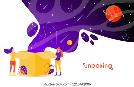 Free Vector  Realistic unboxing illustration