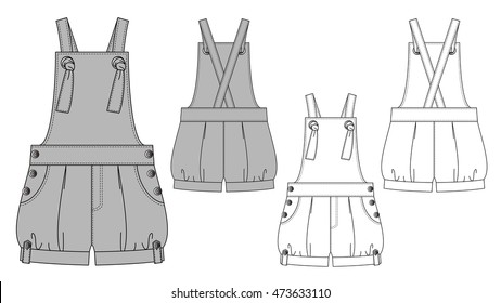  girls pants / Template. Front and back views