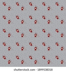Girls pattern cartoon background. Vector pattern. Seamless pattern. For tablecloths, clothes, shirts, dresses, paper, bedding, blankets.