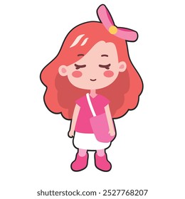 ”Adorable Girls in Pink" perfect for stickers, merchandise, mascots, clothing embroidery, and apparel designs. This pack offers high-quality, eye-catching characters, easy to use and scalable.