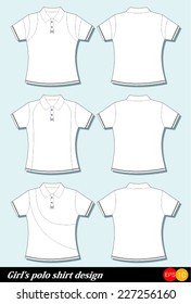 girl's polo shirt design Vector template 