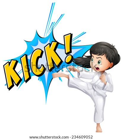 Girls posing the act of 'kick'