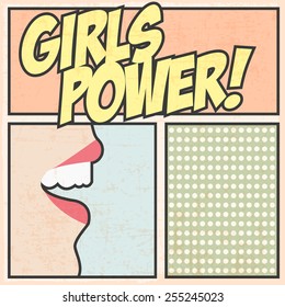 girls power background, illustration in vector format