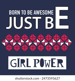 Girls power girls can do anything. Motivational lettering phrase, feminist quote