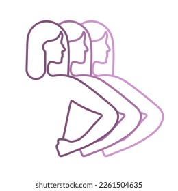 Girls power, International Women's day, icons, simple design, white background