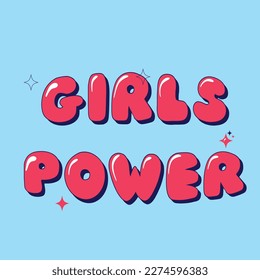 girls power Modern vector illustration for t-shirt, sweatshirt or other apparel print.