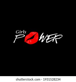 girls power text design for fashion graphics, t shirt prints, posters, stickers etc
