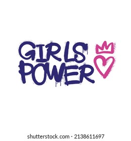 Girls POWER -  urban Graffiti Tag inscription lettering. Aerosol female spray paint 