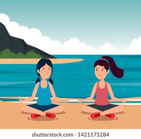 girls practice yoga exercise activity