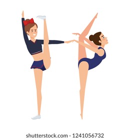 girls practicing exercice character
