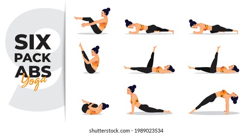 Girls practicing six pack abs yoga poses