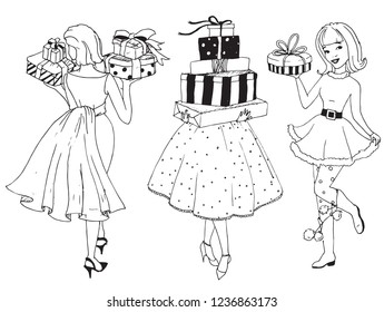 Girls with Presents