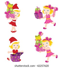 girls with presents