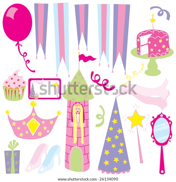 Girl's Princess Birthday Party With Place Card/invitation, Cake ...