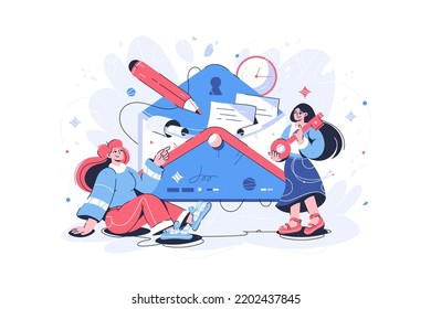 Girls protect mail address, security, on time
