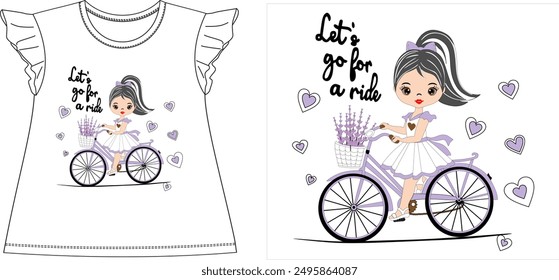 Girls rider t shirt graphic design vector illustration 