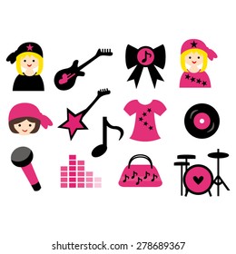 Girls rock star vector.