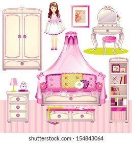 Girls Room Stock Vector (Royalty Free) 154843064 | Shutterstock