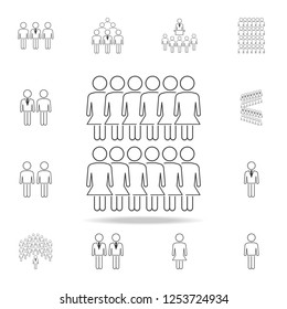 girls in a row icon. Detailed set of people in work icons. Premium graphic design. One of the collection icons for websites, web design, mobile app