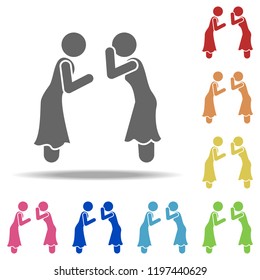 girls are secretive icon. Elements of Conversation in multi colored icons. Simple icon for websites, web design, mobile app, info graphics