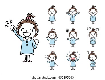Girls: set, variations