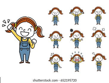 Girls: set, variations