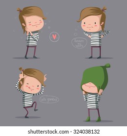 Girls Set Vector