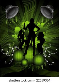 girls shapes vector composition